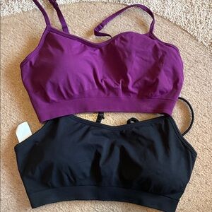 Athleta Vibrant Purple and Black Sports Bra Bundle